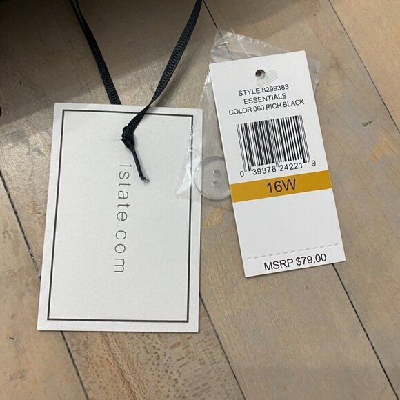 1 State Essentials Black Dress Work Pants Trousers Straight Leg, Women’s Size 16 - Picture 11 of 14